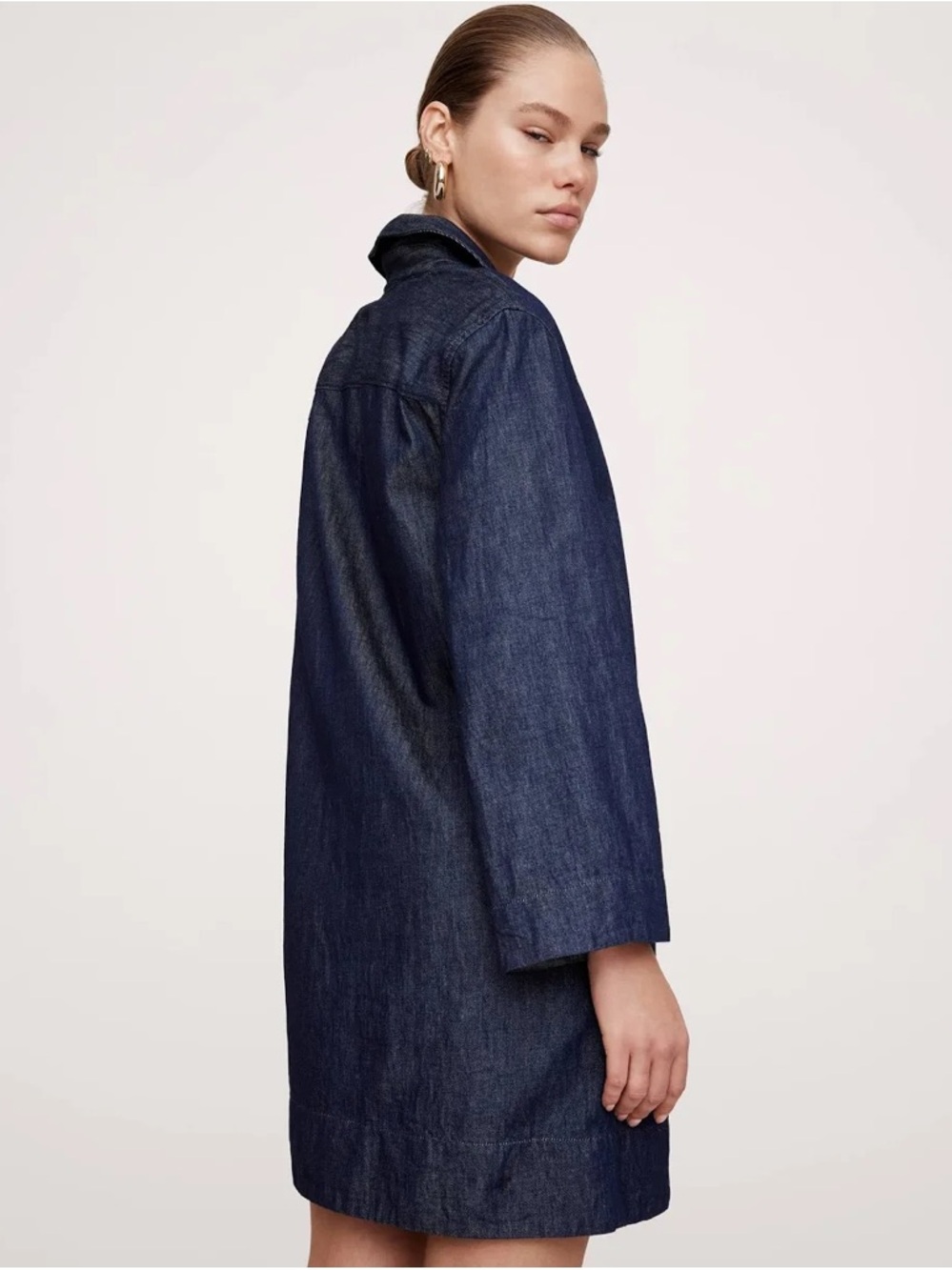 Denim Tunic Shirt - Deep Indigo